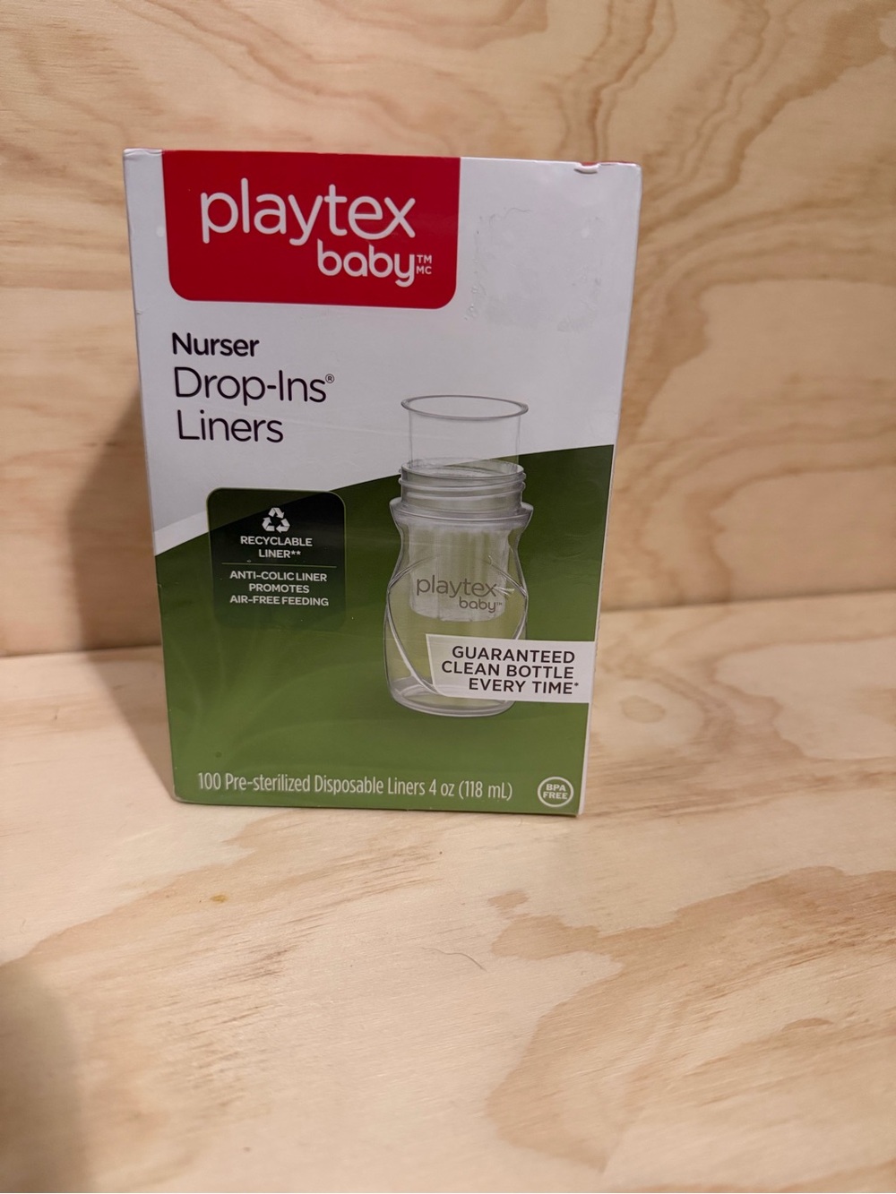Playtex Baby Nurser Drop-In Liners Box of 100 -4oz